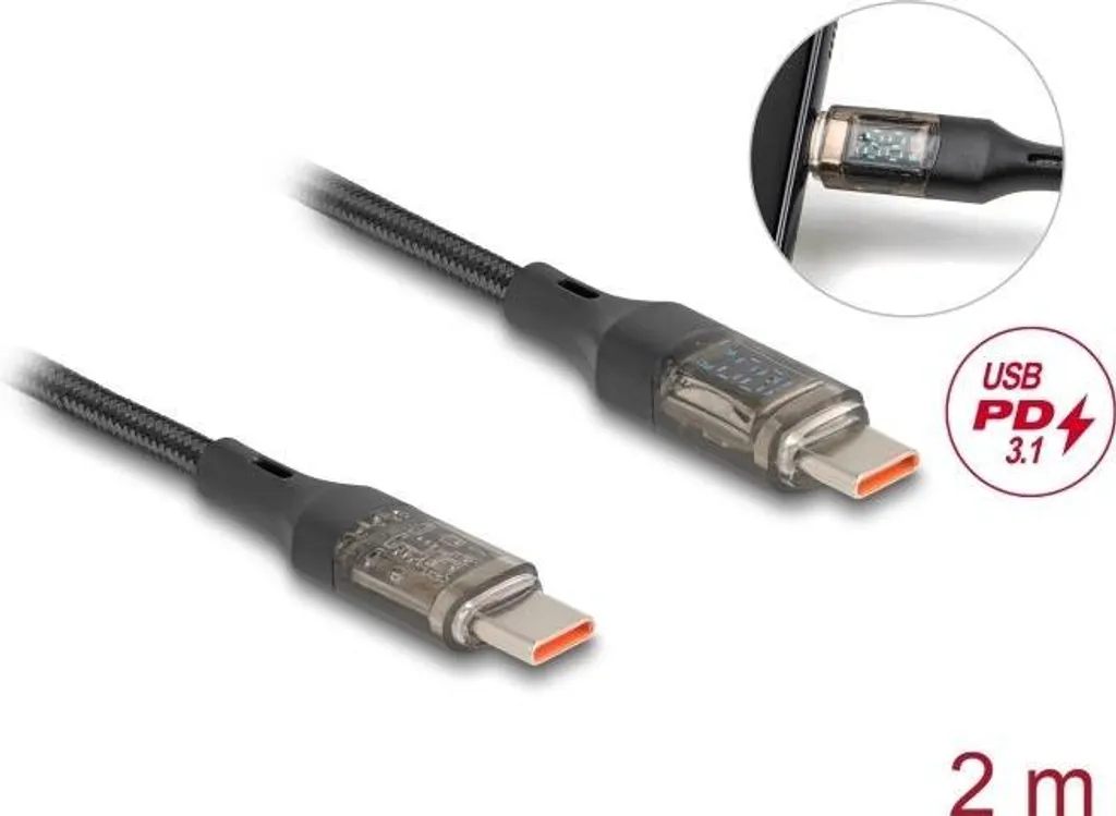 Câble USB 2.0 Type-C Delock 85409 de charge rapide PD 3.0 100W 1m