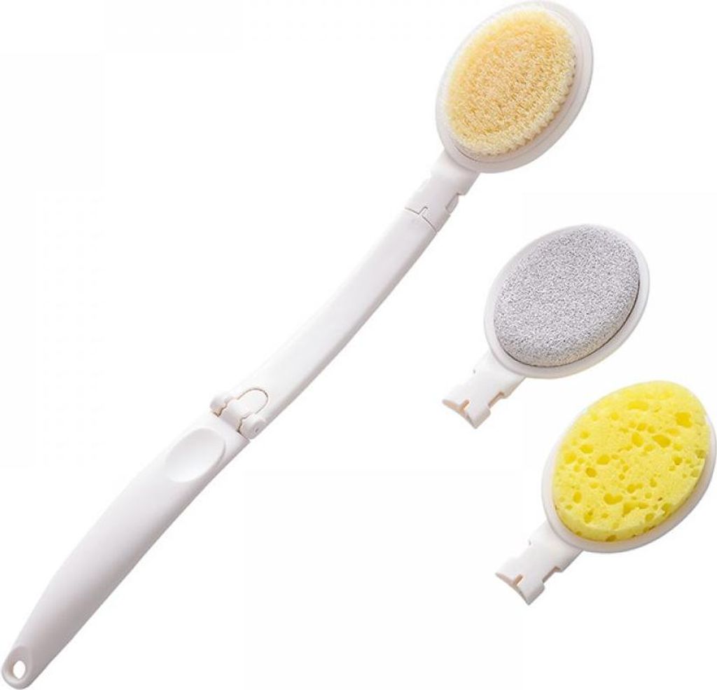 Creme für den Rücken, Rückenbürste, Duschschwamm mit langem Griff
