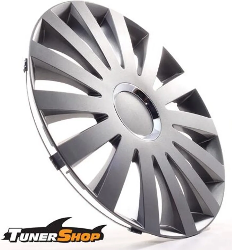 4 coprimozzi copriruota Tunershop 17 pollici Sail Grey grigio compatibile con Audi Daewoo Hyundai Lexus Nissan Seat Toyota