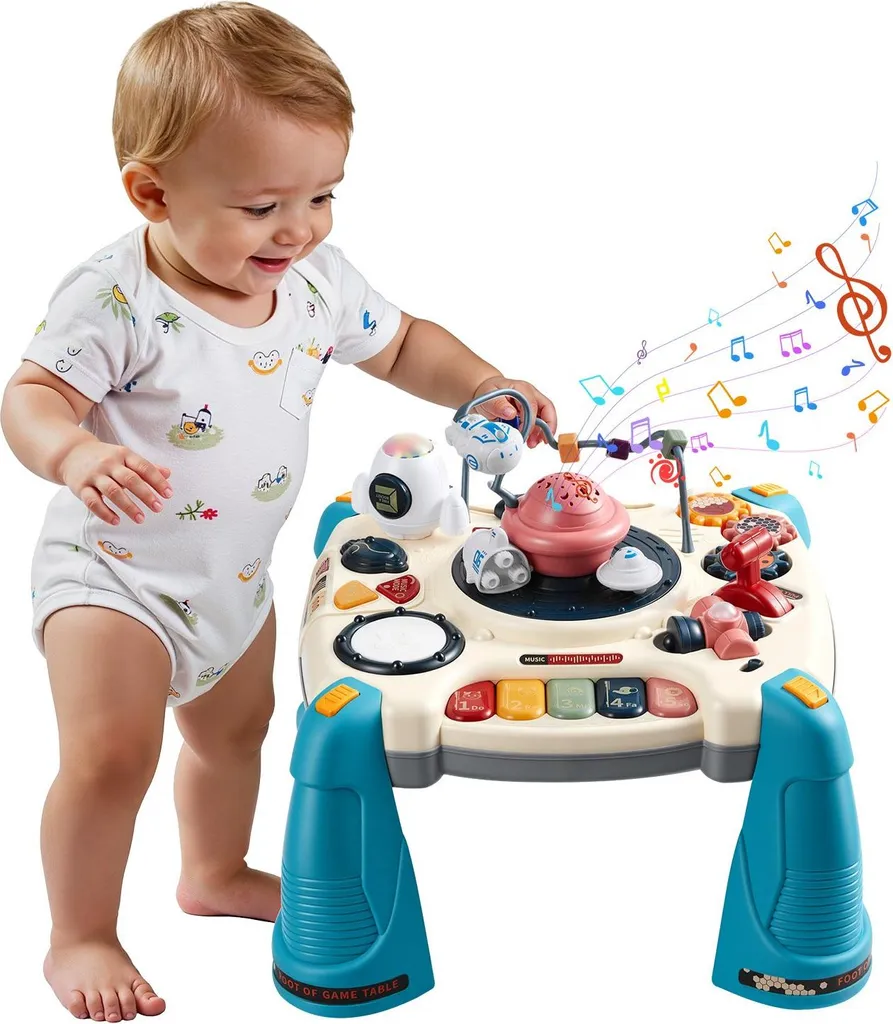 Table d'activités bébé interactive Thème Espace avec 12 jeux et 60 sons