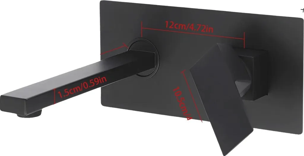Mitigeur mural noir mat en laiton haute qualité pour vasque à poser