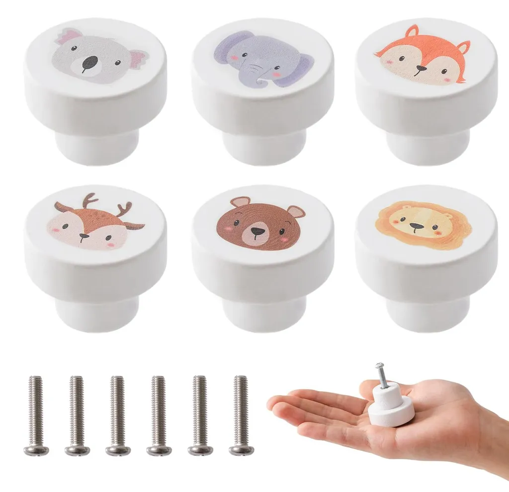 Boutons de porte de placard enfant sécurisés en bois blanc 35 mm