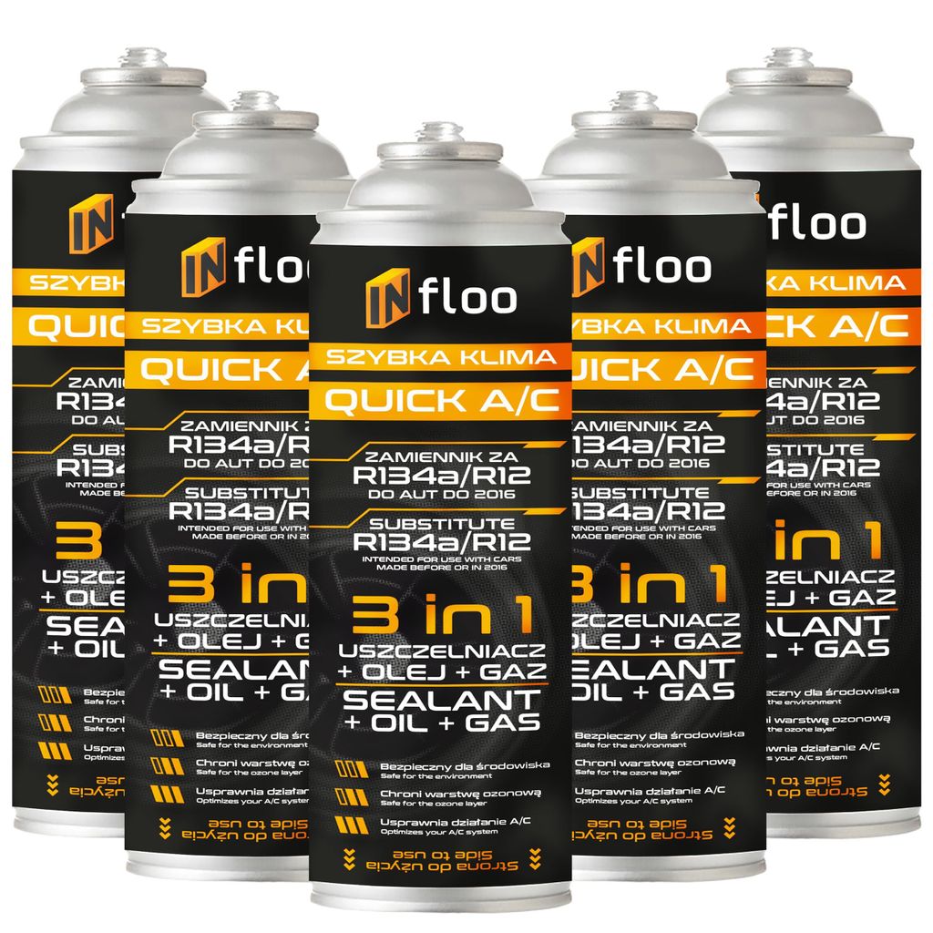 INfloo Quick A/C 5× R134a Ersatz 3in1 Kältemittel-Ersatz Produktbild 
