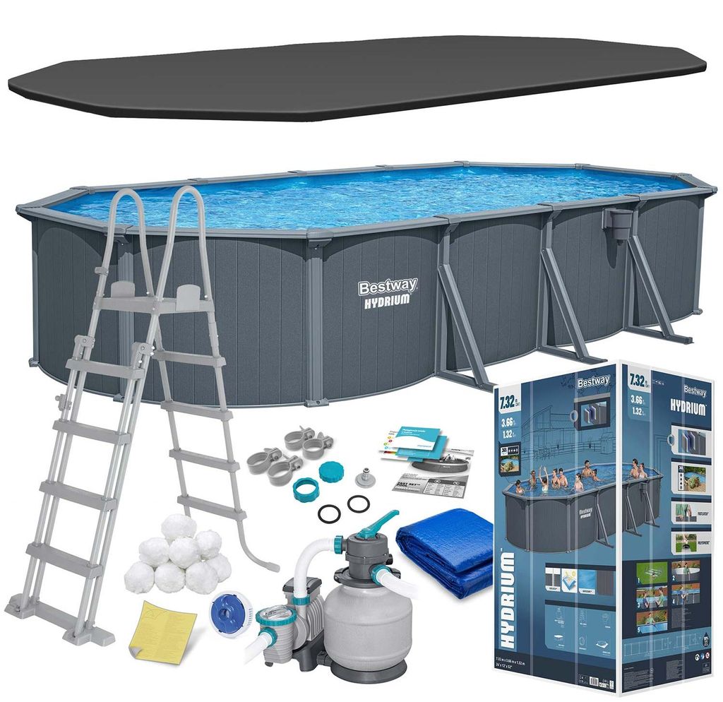 Ganzjährig nutzbarer Garten-Panelpool 732x366x132 cm 13in1 Produktbild 