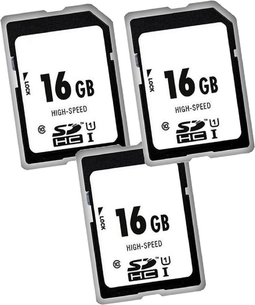3x High-Speed 16 GB SDHC-Karte Class 10