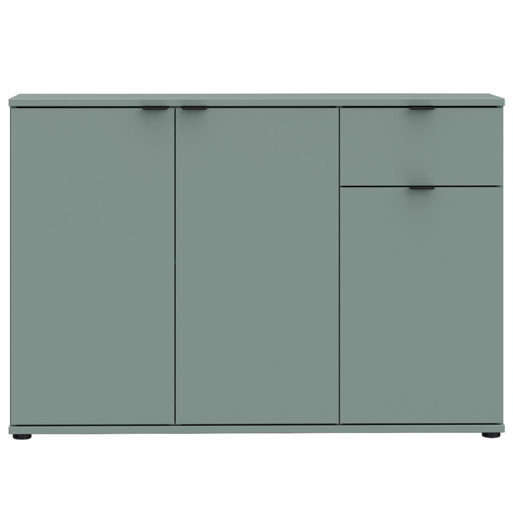 Sideboard >GANYMEDE< 3 Türen, 1 Schublade, in Salbei Obrázok produktu 