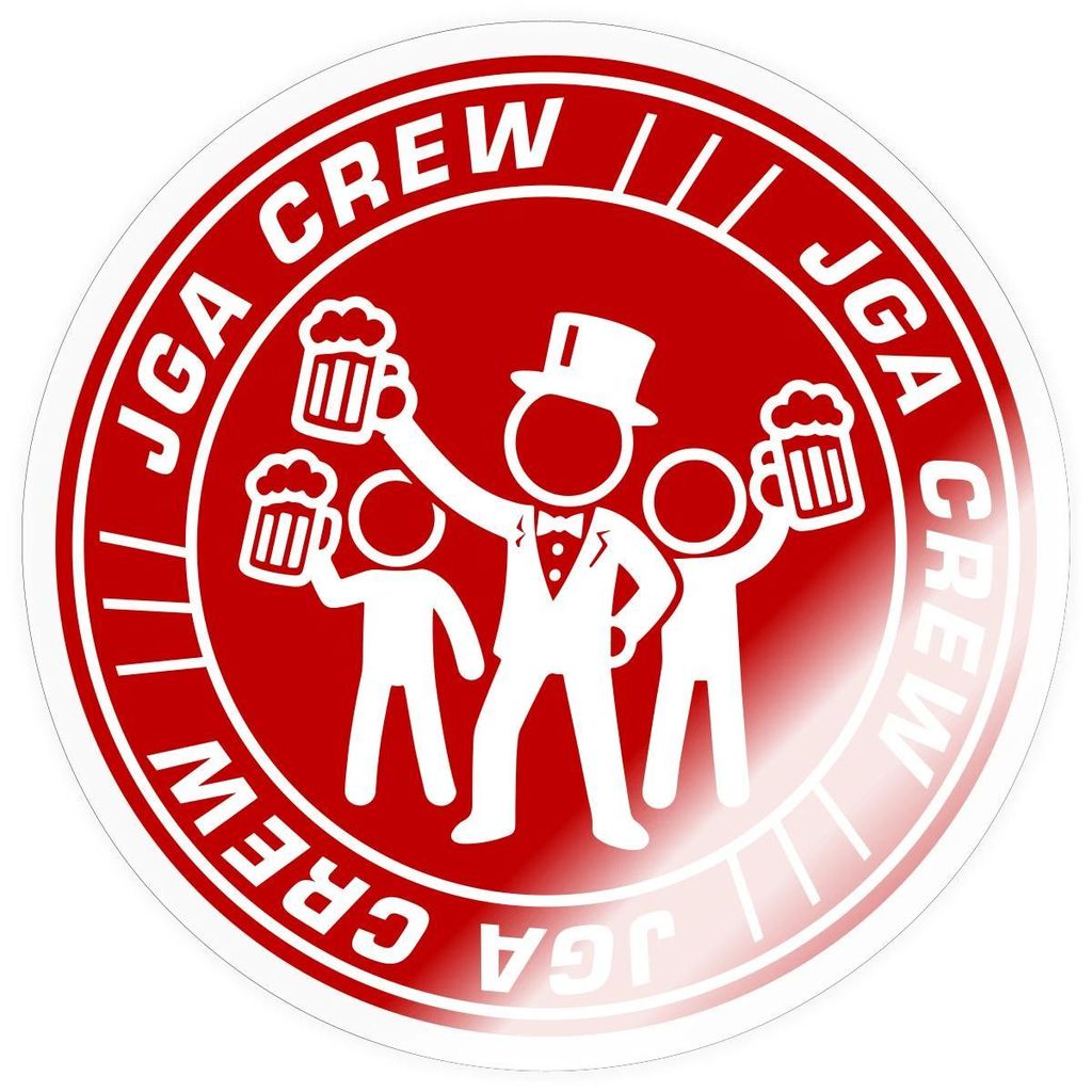 Spreadshirt JGA Männer | JGA Crew Sticker Aufkleber, 10 x 10 cm, Transparent glänzend