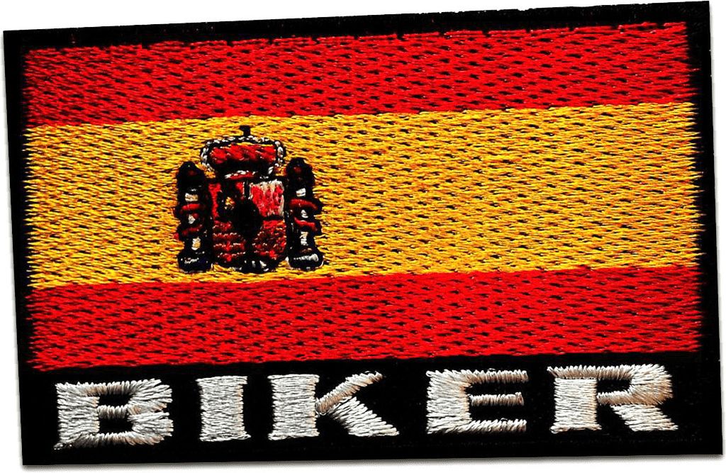 Spanien Flagge Fahne - Aufnäher, Bügelbild, Aufbügler, Applikationen, Patches, Flicken, Zum Aufbügeln, Größe: 7,5 x 4,8 cm