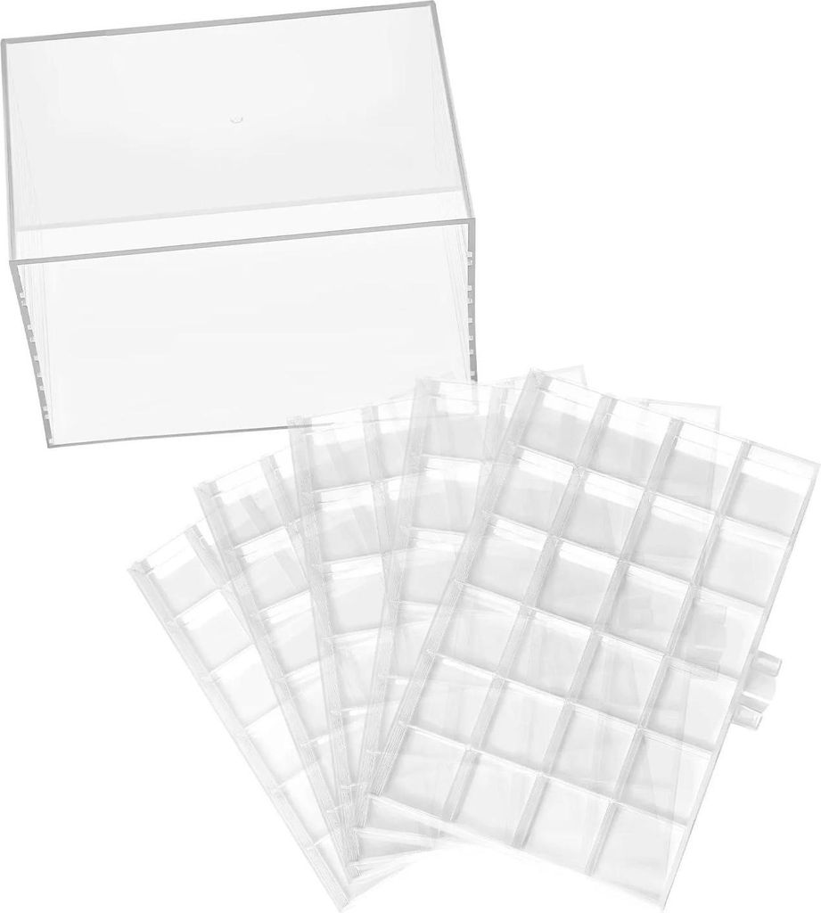 Aufbewahrungsbox für Nagelzubehör - 5-stöckiger Schubladen-Organizer - 120 Fächer - Acryl - 21,5 x 14,5 x 15 cm - Transparent