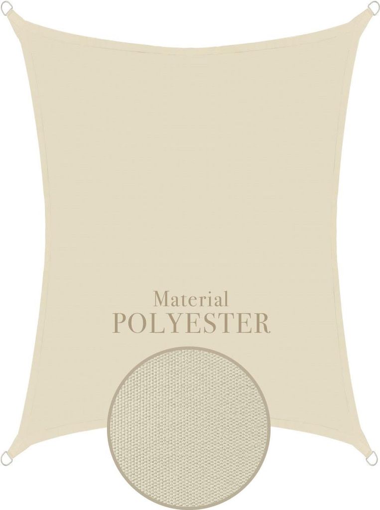 Sonnensegel 3x4m rechteckig - cream - Natural