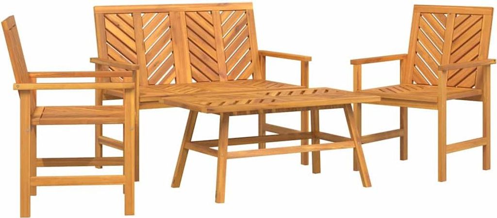 Garten-Lounge-Set 4 pcs Braun Massivholz Akazie