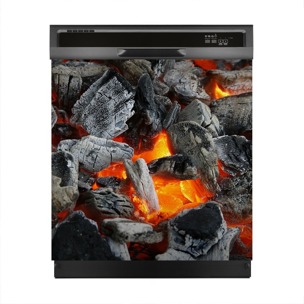 Aufkleber sticker 60x60 cm Dekorative folie Spülmaschine - Grill Feuer Glut