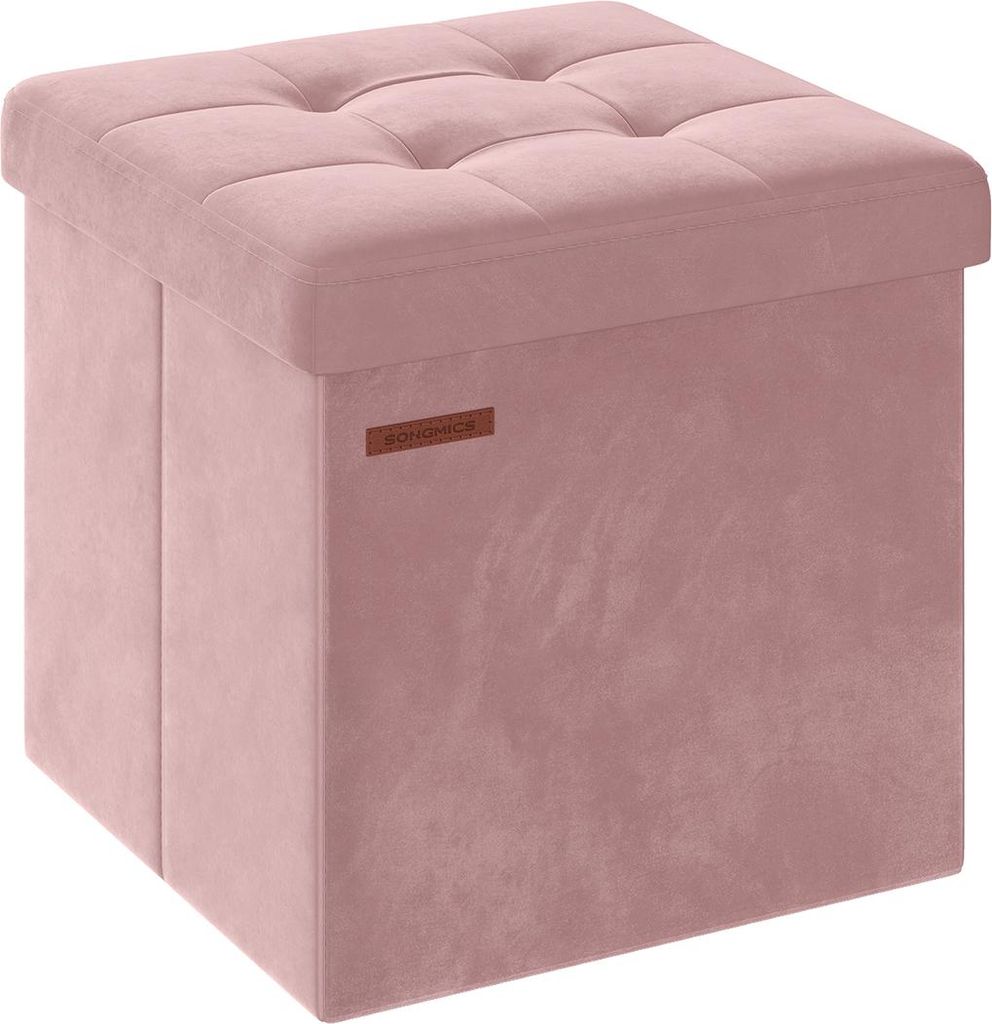 Bank mit Stauraum für den Flur, pastellrosa
