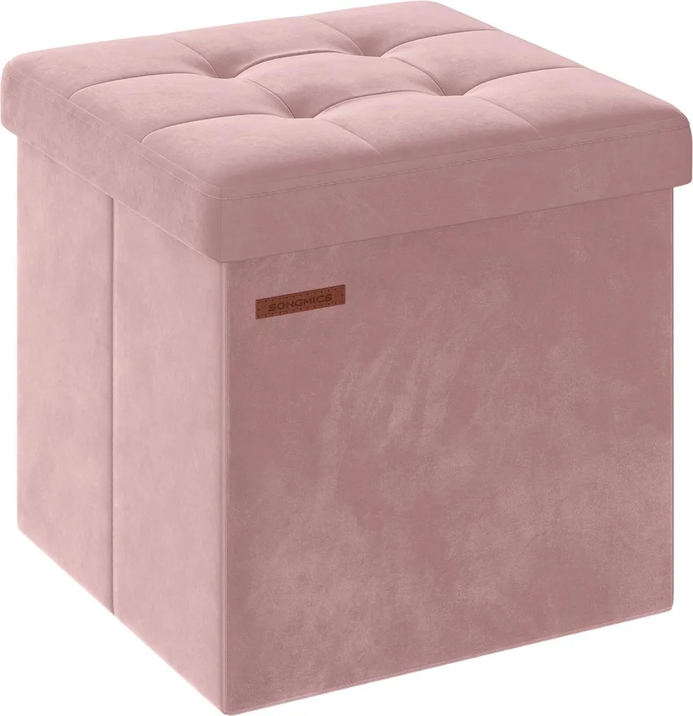 Banquette de rangement couloir rose pastel style scandinave 80cm