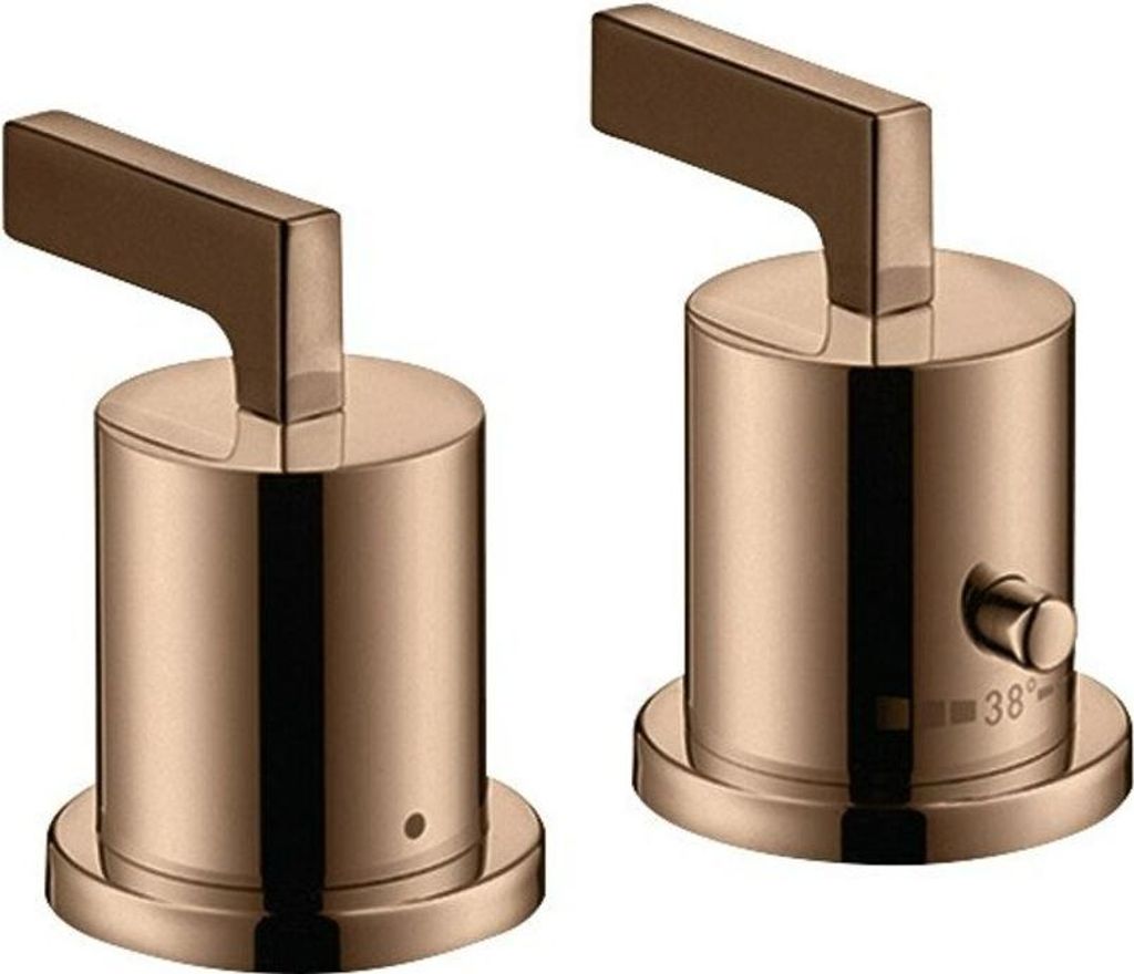 2-Loch Wannenrandarmatur AXOR CITTERIO DN 15 m Therm. m Hebelgr. pol. red gold mit Hebelgriffen polished red gold