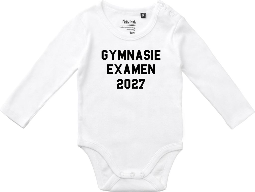 Huuraa Baby Body Gymnasieexamen 2027 Abschluss Schweden 62 White Baumwolle Fairtrade Langarmbody Geschenkidee