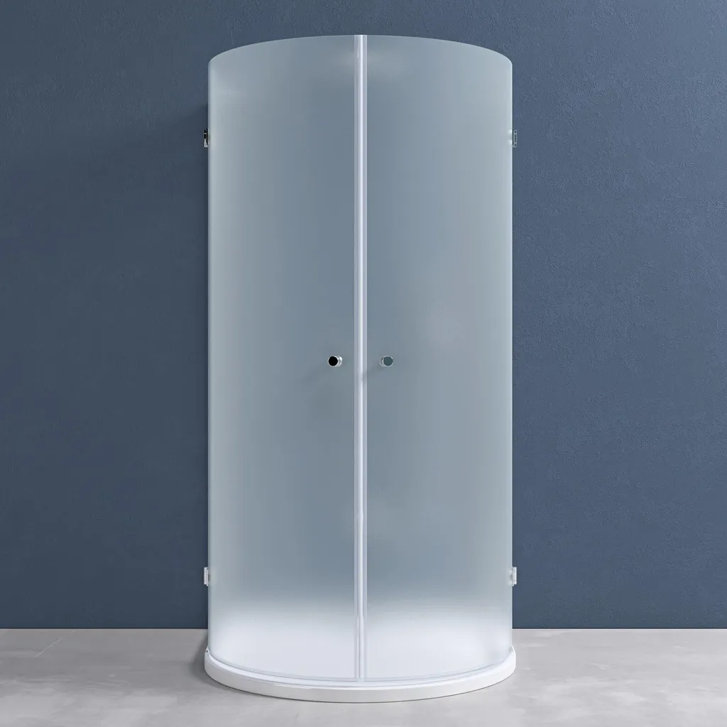 Douche 90x90cm Opaque pour Salle de Bain Moderne Montage Réversible