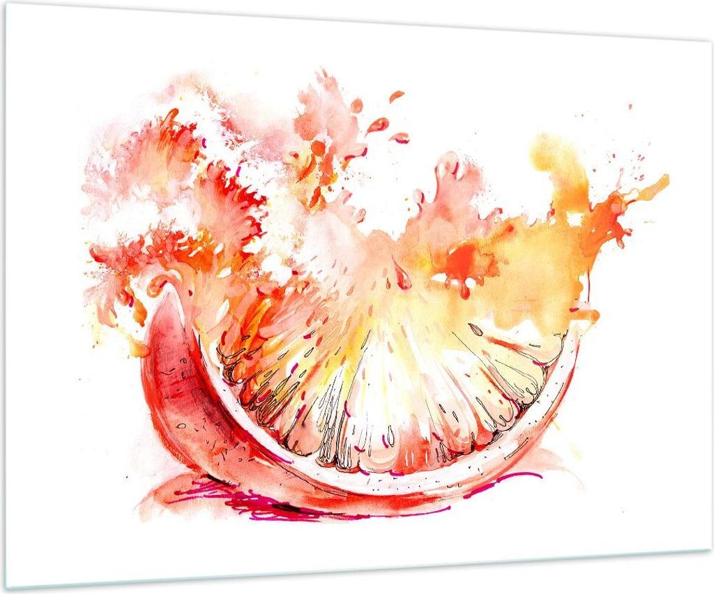 Bilder auf glas - Orange Obst Sommer - 100x70cm - Glasbilder - Wandbilder - Kunstdruck - zum Aufhängen bereit - Wanddekoration aus Glas - Glas Bil...