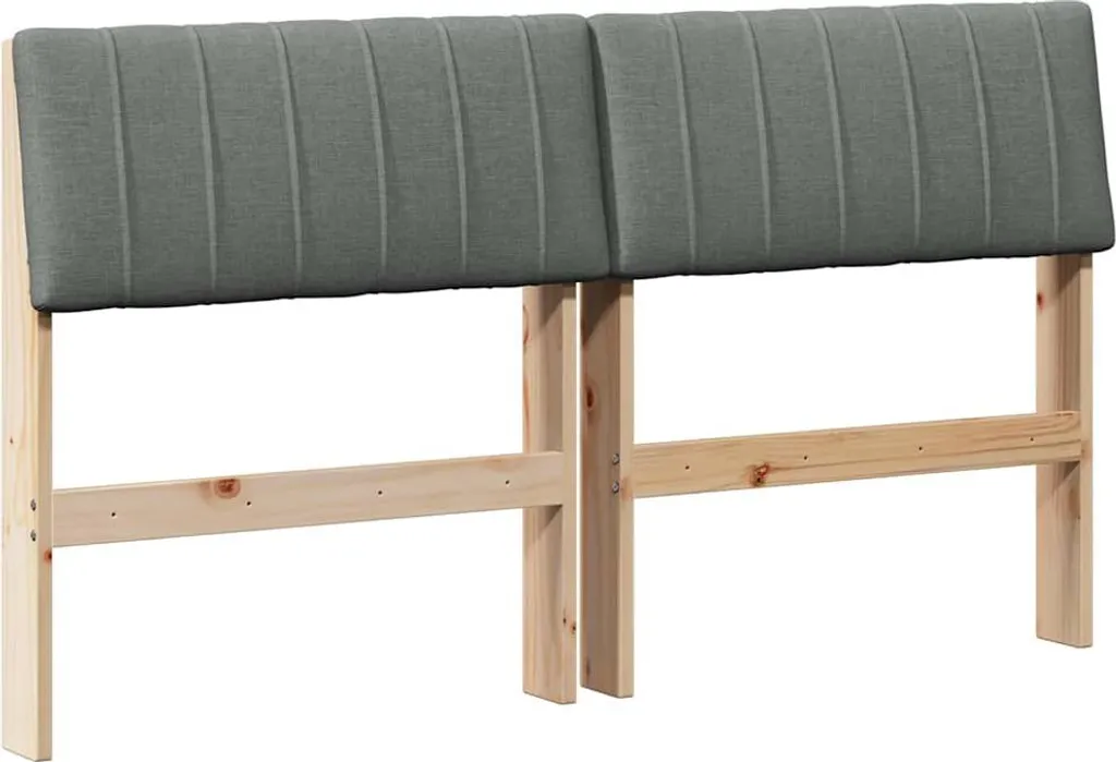 Testiera Letto Matrimoniale 140 cm Grigio Scuro Pino Massiccio