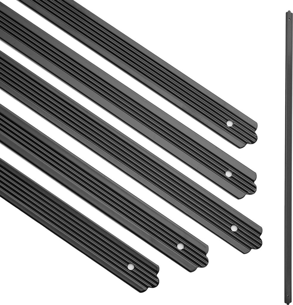 Geländerstäbe Baluster - Gerade flach mit Rillen - 50 Stück - Aluminium - Länge 82 cm - Für Terrasse und Treppe - Weiß