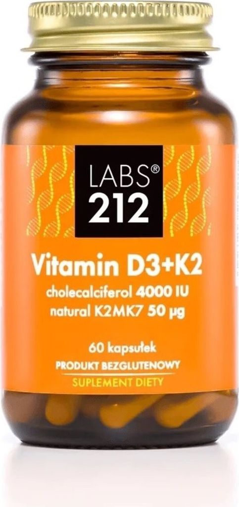 LABS212 Vitamin D3+K2 (Vitamin D3, K2MK7) 60 pflanzliche Kapseln
