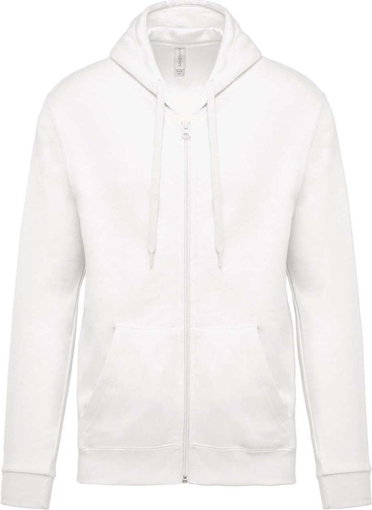 Kariban Herren Sweatjacke Kapuzenpullover Hoodie Sweatshirt Pullover, Größe:XL, Farbe:Weiß