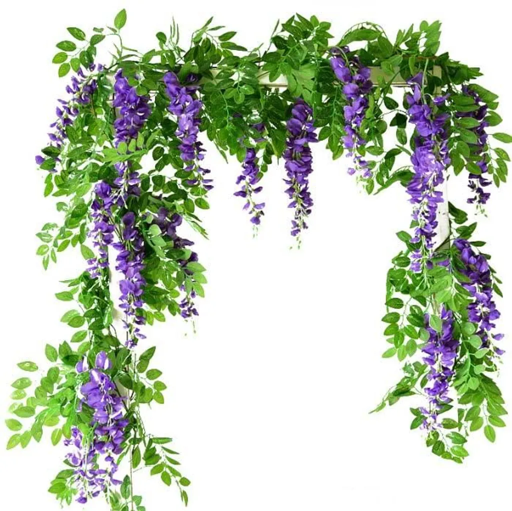 Guirlande Glycine Artificielle 180cm Violette et Lierre pour Déco