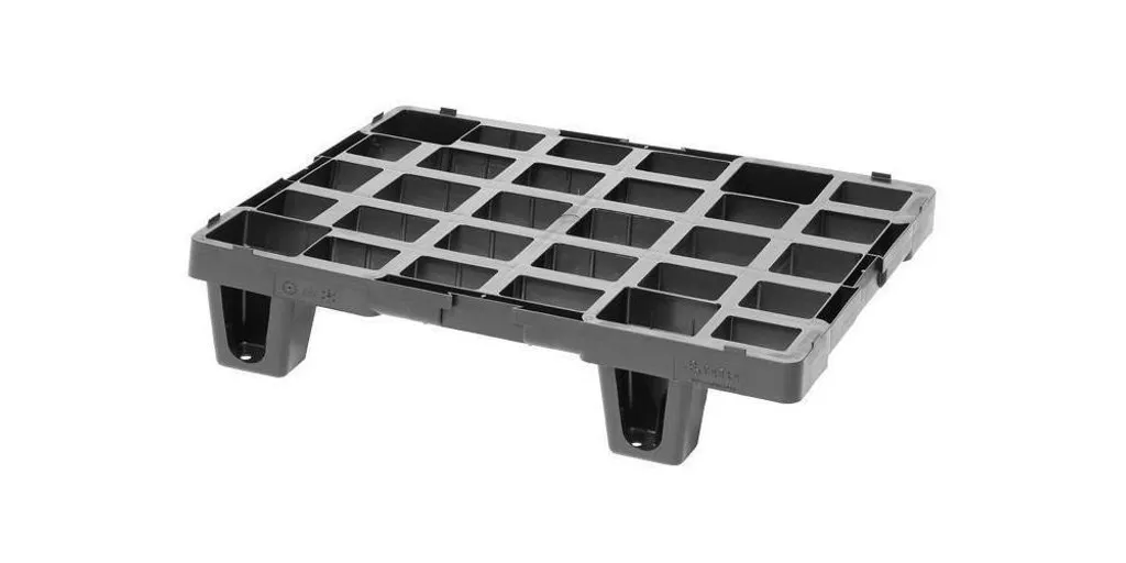Demi-palette de manutention 400x600 en plastique noir antidérapant