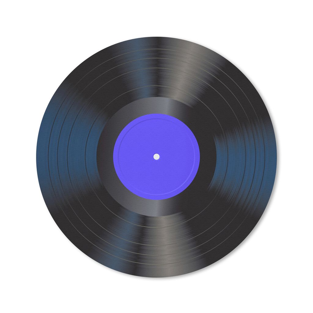 MuchoWow Mauspad Mousepad Blau - LP's Vinyl - Retro 40x40 cm - Mousepads - Maus Mat - Pad - Mausunterlage - Schreibtisch Accessoires