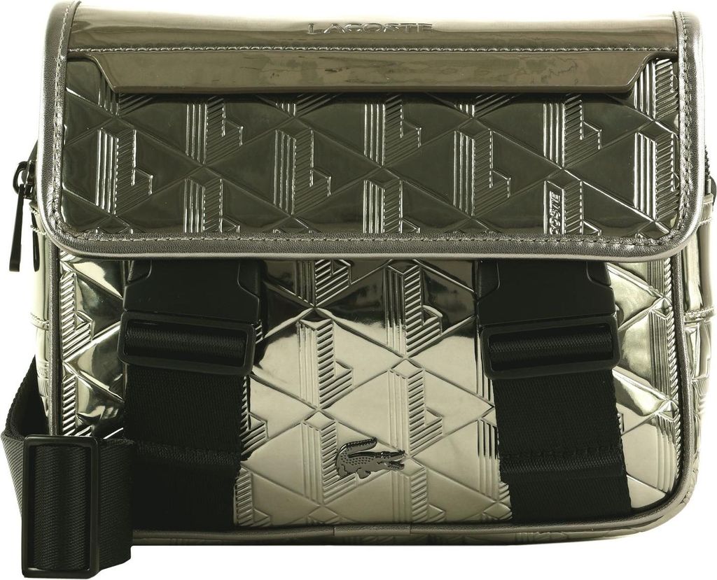 LACOSTE Umhängetasche The Blend Messenger Bag Silver Black silberfarben