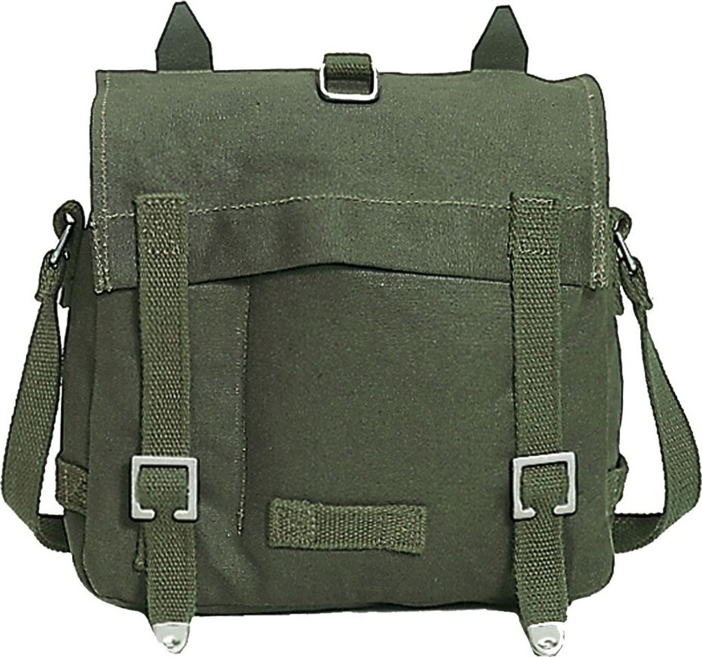 Olivfarbene Baumwoll-Tasche im BW Brotbeutel-Stil, 23x30x8 Produktbild 