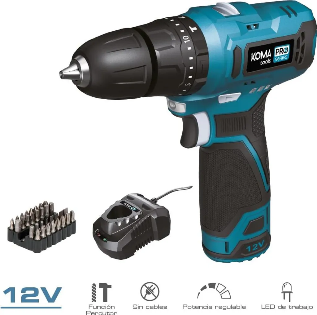 Marteau Perforateur 12V léger Koma pour perçage sans effort en hauteur