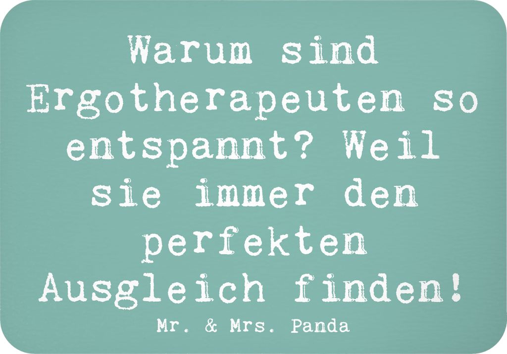 Mr. & Mrs. Panda magnet Spruch Ergotherapeutin Balance - Meeresbrise - Geschenk, haftmagnet, Wertschätzung, Gesundheit, Berufsliebe, Geschenke mit...