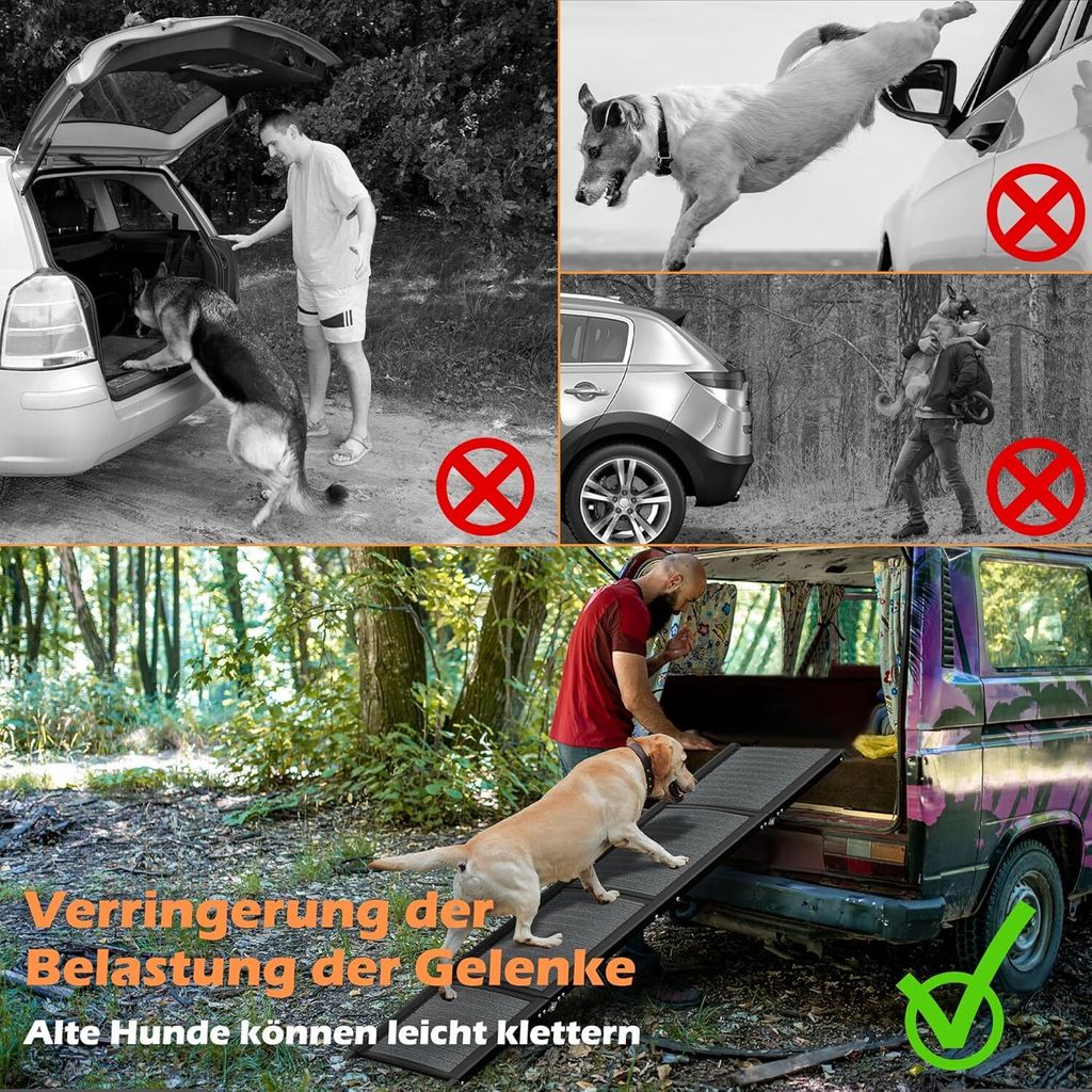 JNGLGO Hunderampe Klappbar Hundetreppe Auto Faltbare Produktbild 7