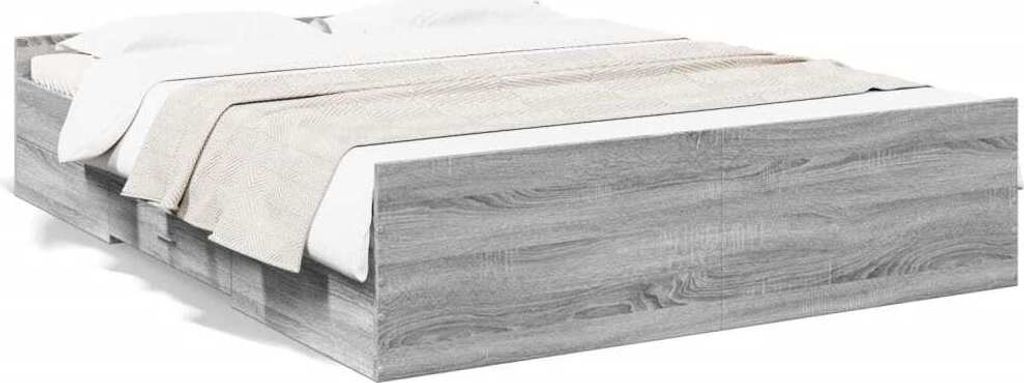Maison Exclusive - Bettgestell mit Schubladen Grau Sonoma 150x200 cm Holzwerkstoff