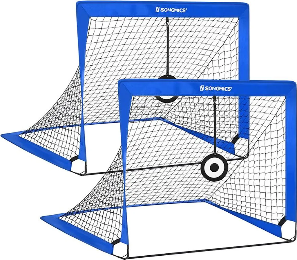 Kit 2 buts de football pliables bleus pour jardin enfants - Modèle FT-200