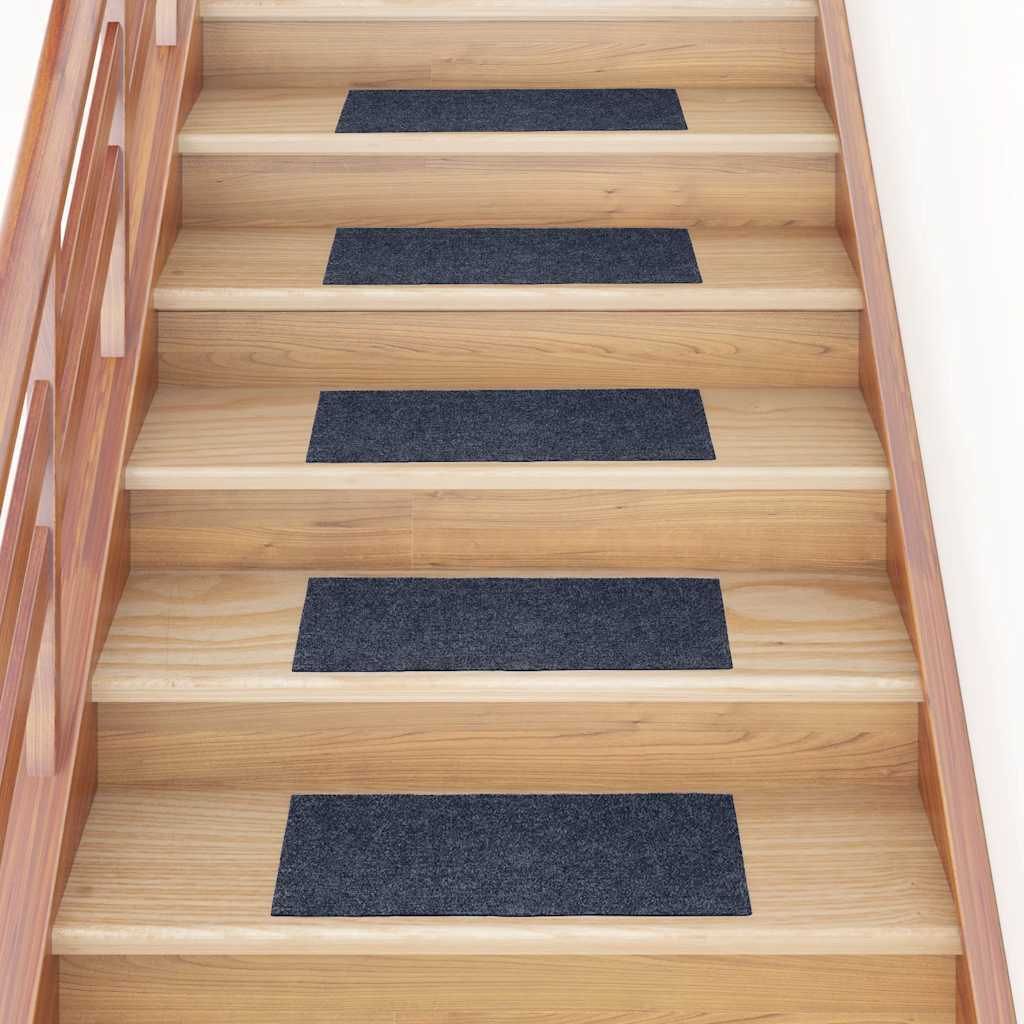 "WINTER SALE"Stufenmatten Selbstklebend 30 Stk. 60x25cm Grau Blau Rechteckig NEU603512 - Stufenmatten