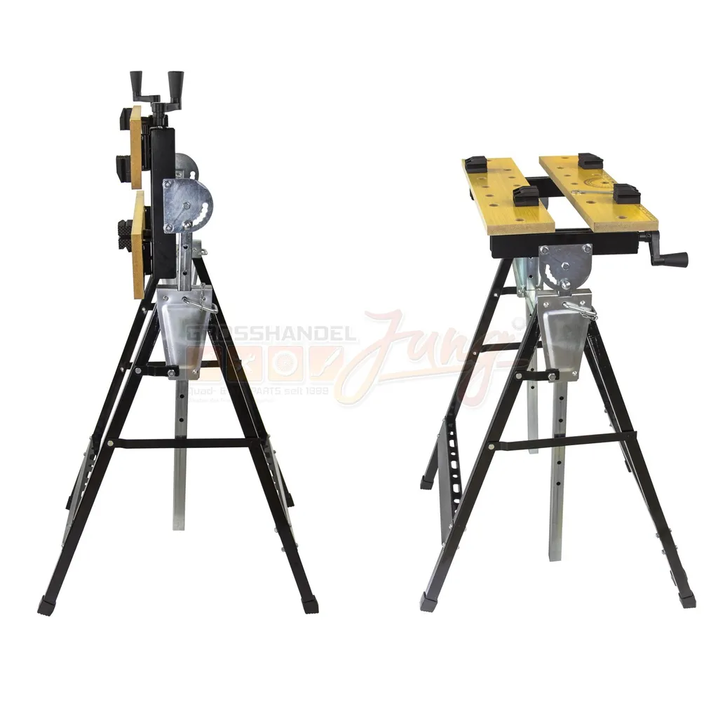 Fixation stable avec la pince de table pliante DWB100 SB anti-glisse