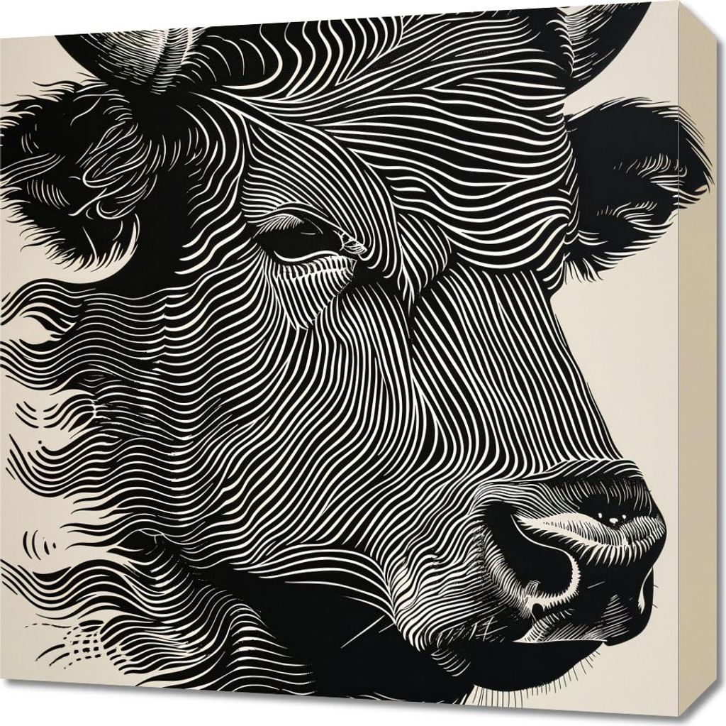 Bild 50x50cm Stier in leuchtenden Farben