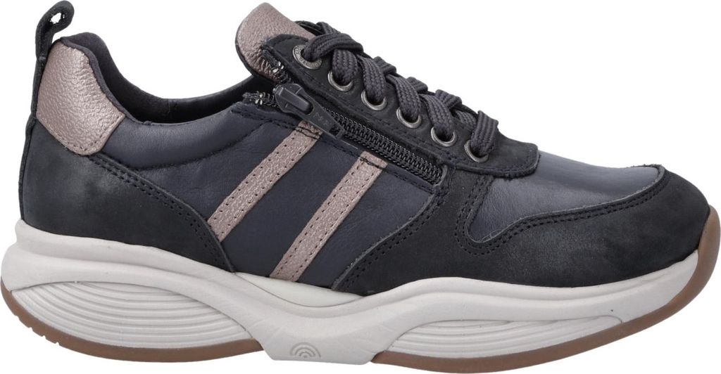 Xsensible SWX3 Lady Damen Sneaker, Halbschuhe, Schnürer, Leder, Blau - Damenschuhe Bequeme Schnürschuhe, Blau, leder