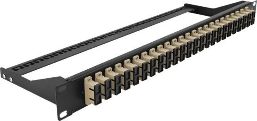 Delock 24 Porte SC Duplex MM Patch Panel 19 pollici 1U - Nero/Beige