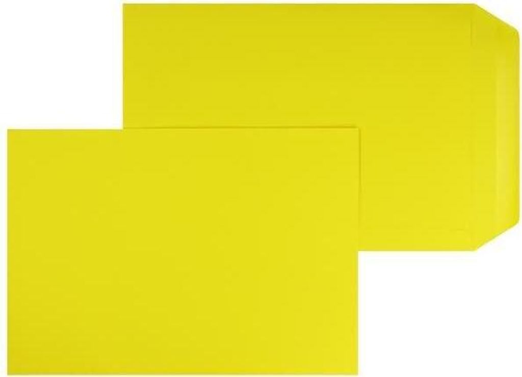 Versandtaschen 220x312mm 120g/qm gummiert VE=100 Stück butterblumengelb.