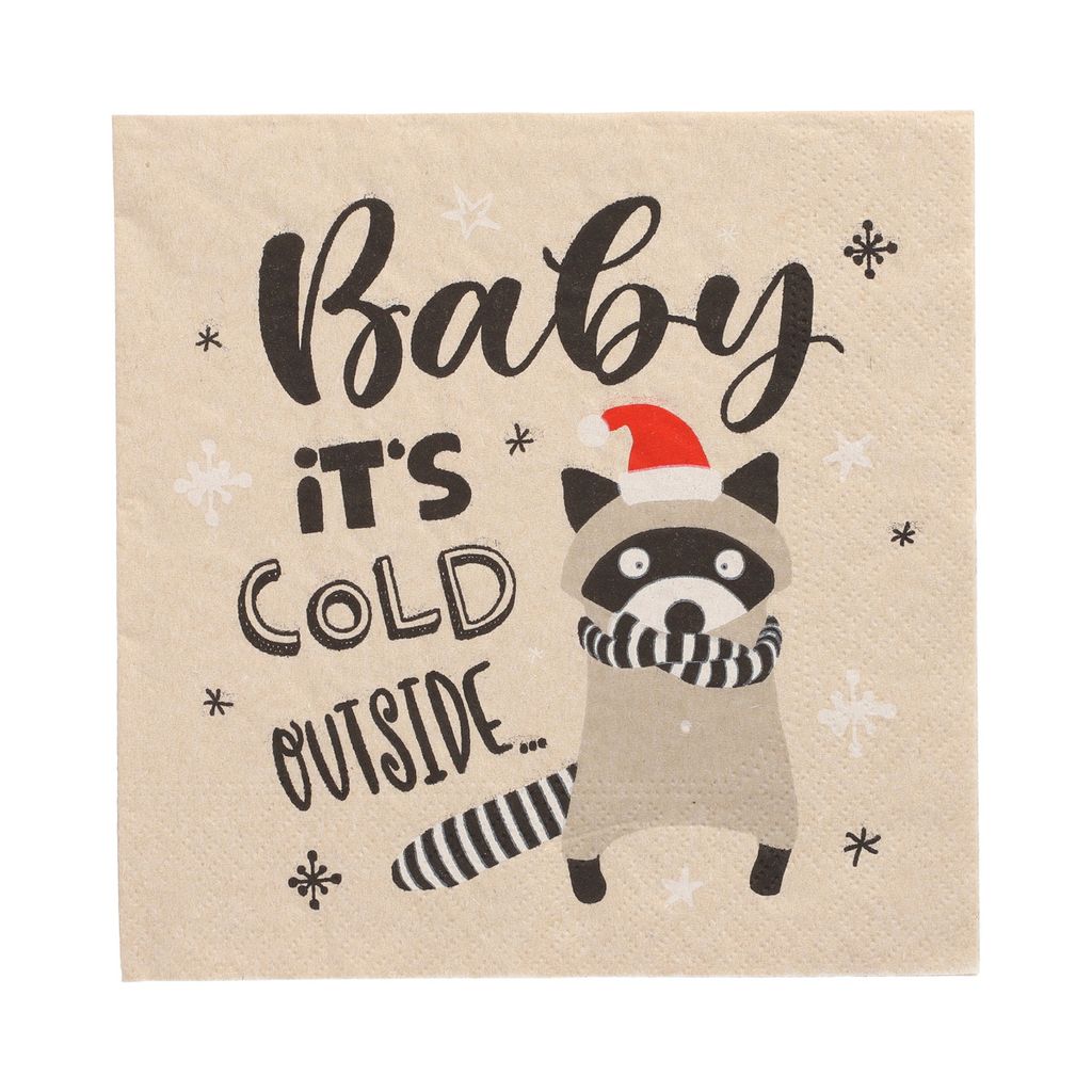PAPSTAR Weihnachts-Motivservietten "It's cold outside" 330 x 330 mm 20 Stück