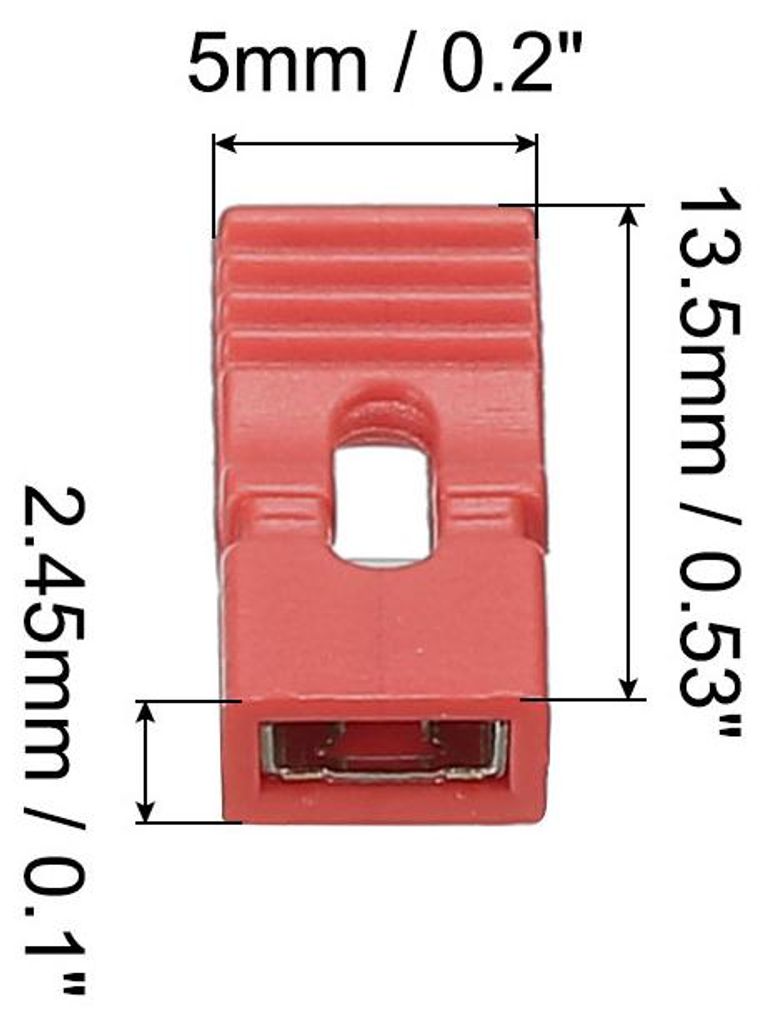 Jumper Kappe Anschlusskappe 2,54mm Pitch Pin Header Anschluss Lang Typ Jumper Steckerabdeckung DIY Reperatur Teile, Rot 40 Stš¹ck