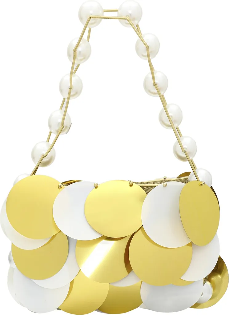 Sac à main de soirée Koosh doré multicolore pour cérémonie et fête