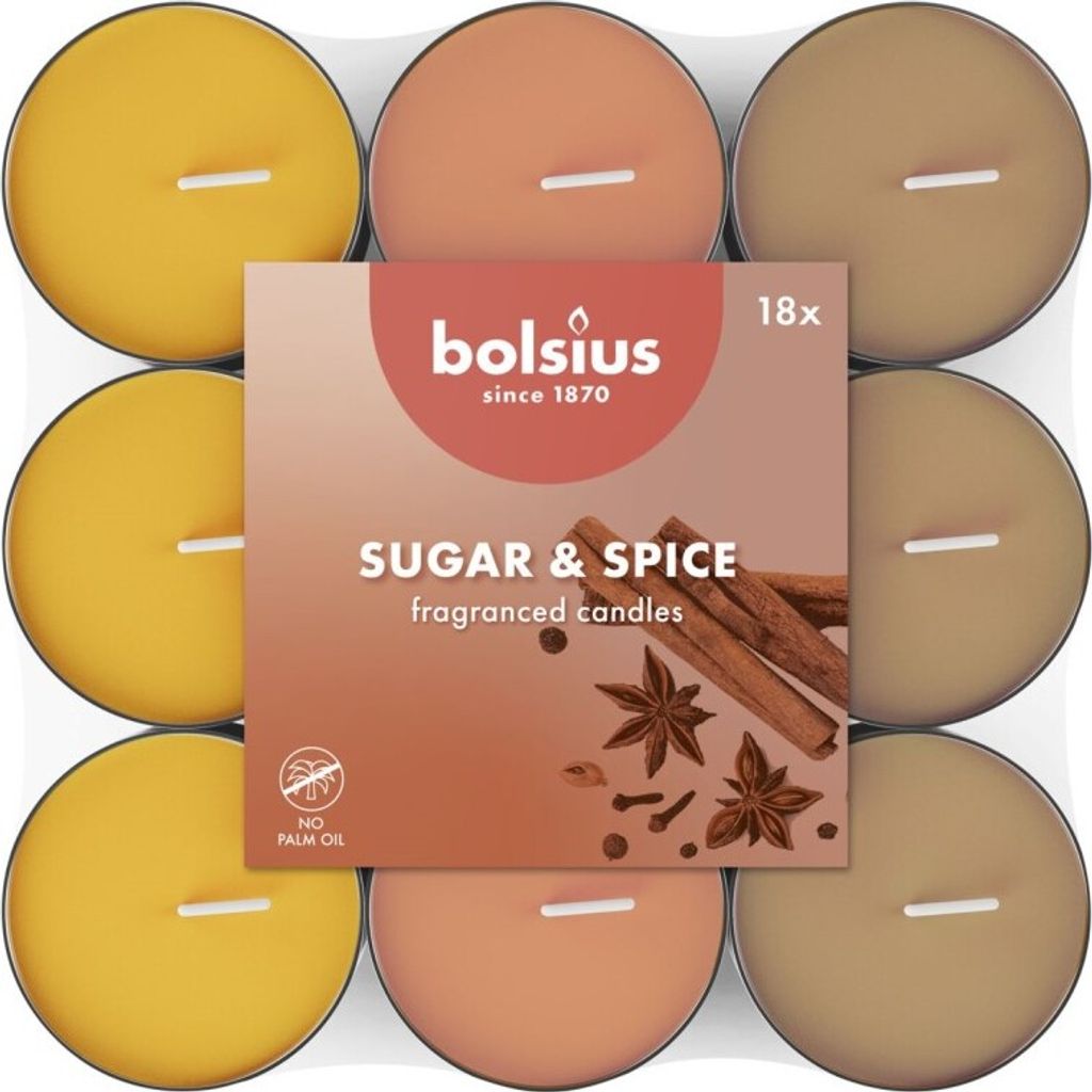Bolsius - 18 Duft theelichter - Zucker und Gewürz - Produktbild 