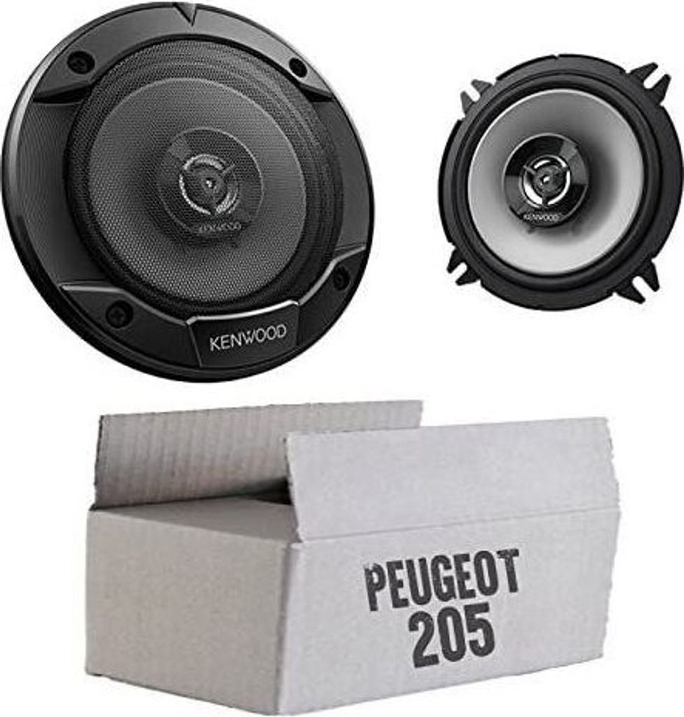 Lautsprecher Boxen Kenwood KFC-S1366 - 13cm 2-Wege Koax Auto Einbauzubehör - Einbauset passend für Peugeot 205 + Cabrio Front - justSOUND