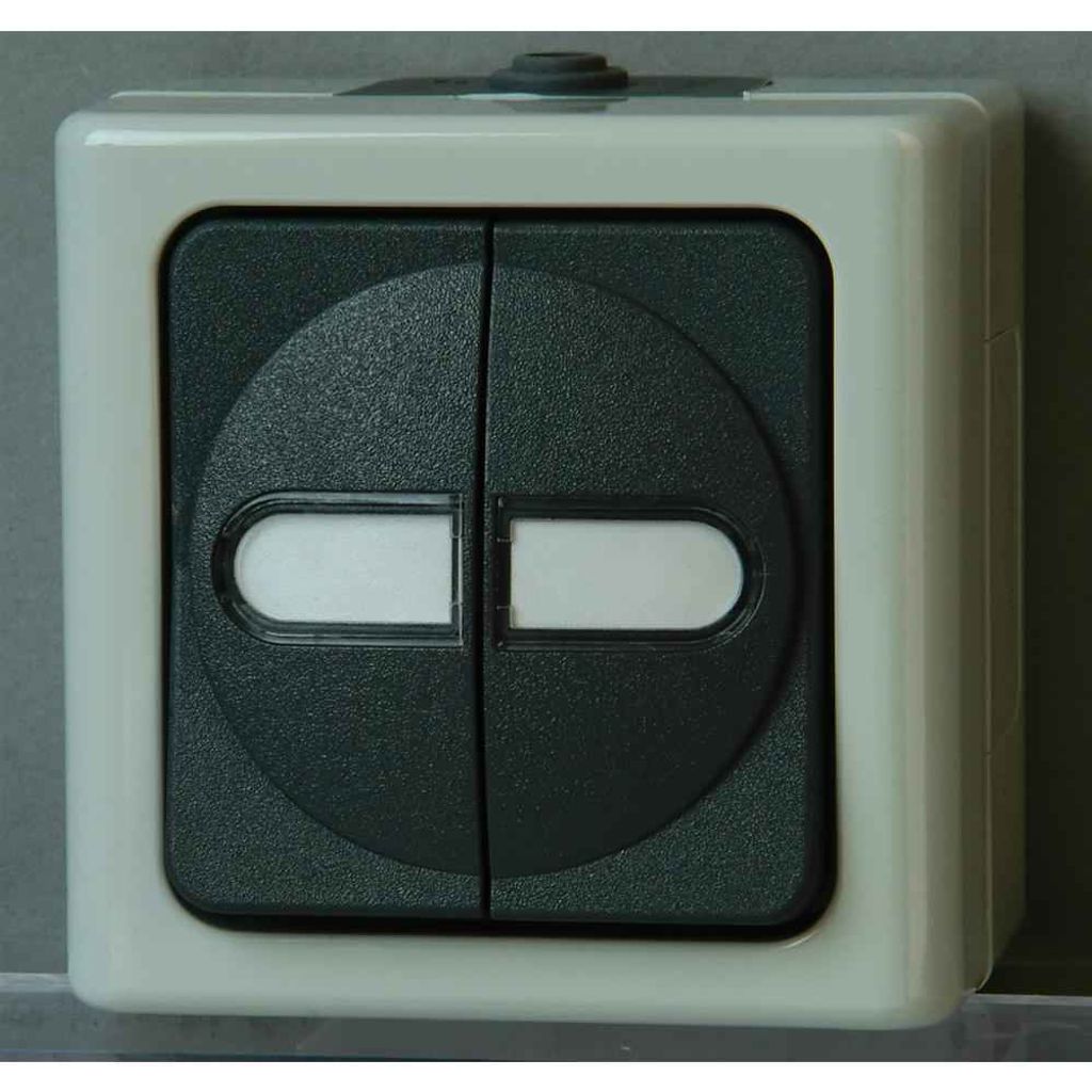 KOPP Serienschalter gr mt BLUE ELECTRIC m.Glimm AP Produktbild 