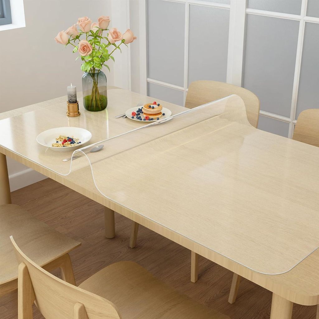 Tischunterlage, Tischschoner, Tischschutz, Tischdecke, Schreibtischmatte, Schreibtischunterlage Transparent, rutschfeste, Groß 120x60cm