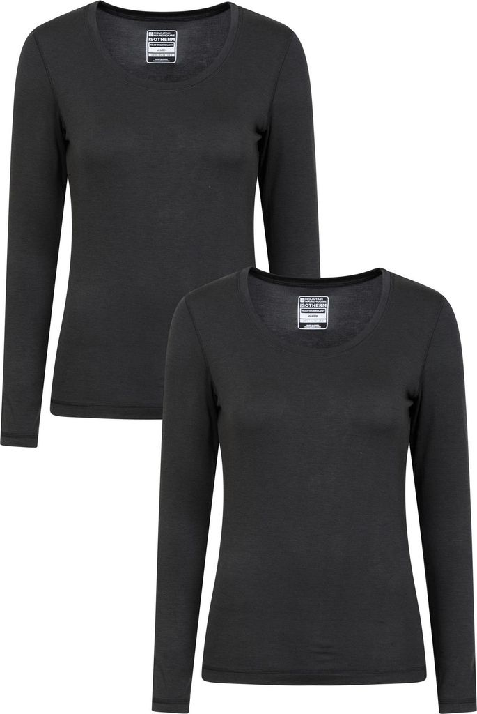 Mountain Warehouse - "Keep The Heat" Thermo-Top Rundhalsausschnitt für Damen (2er-Pack) MW689 (36 DE) (Schwarz)